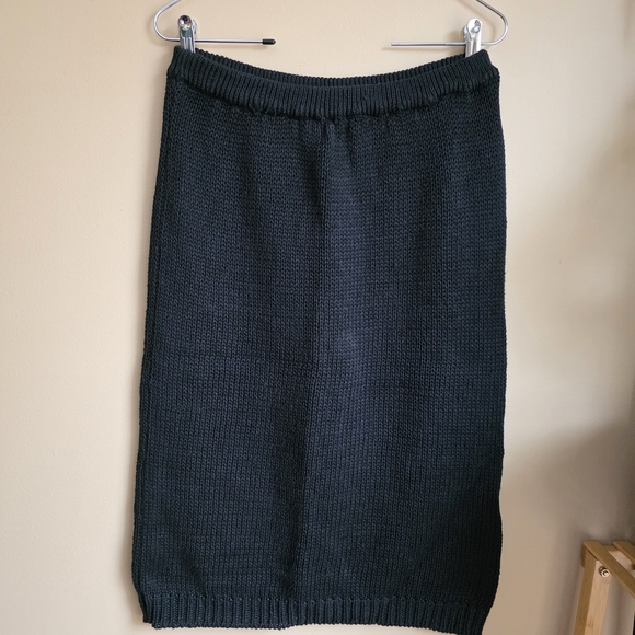 Vintage Radiance Point Black Knit Sweater Midi Pencil Skirt Size S - Picture 5 of 5